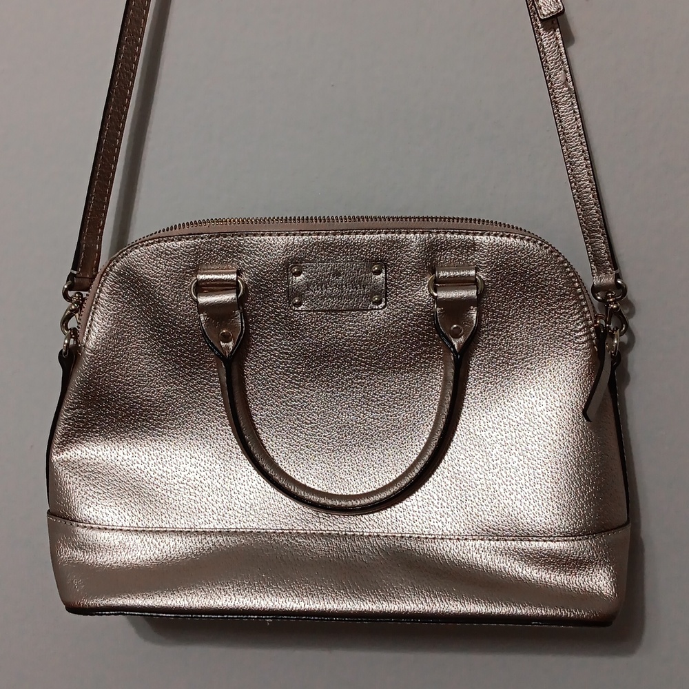 Kate Spade Rose Gold Metallic Leather Satchel Crossbody